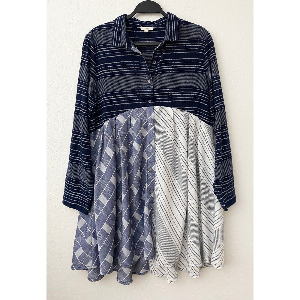 ODDY Navy and White Striped Mini Dress